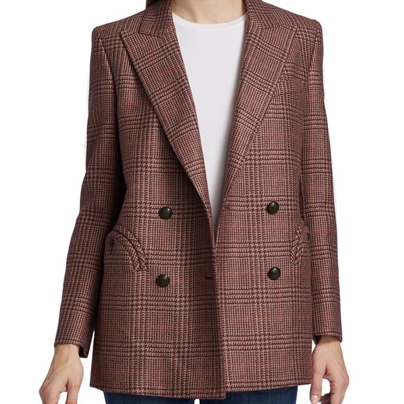 NWT Blazé-Milano Marybelle Plaid Double-Breasted Blazer - Picture 4 of 16